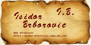 Isidor Brborović vizit kartica